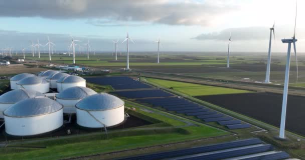 Eemshaven Het Hogeland 26Th December 2022 Netherlands Wind Turbines Petrochemical — Stock Video
