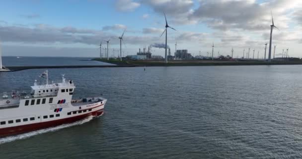 Eemshaven Het Hogeland Prosince 2022 Nizozemsko Ems Trajekt Eemshaven Borkum — Stock video