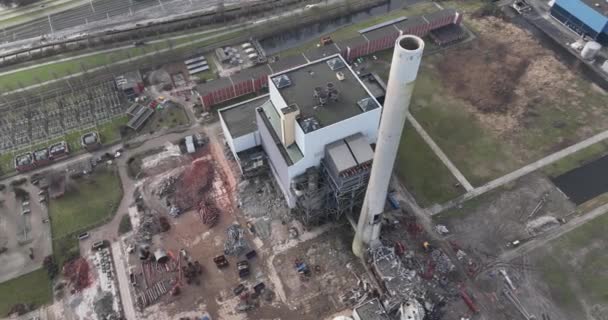 Hemweg Centrale Power Plant Located Netherlands Coal Fired Power Plant — Stockvideo