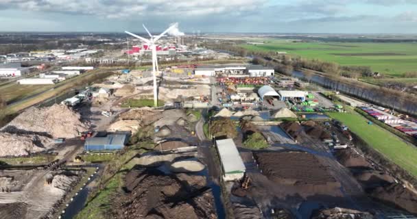 Alkmaar 8Th January 2023 Netherlands Hvc Landfill Waste Management Facility — Stock video