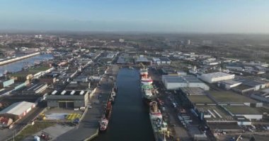 Ijmuiden, 11th of December 2023, The Netherlands. Haringhaven and Vissershaven are two, major seaports, serving Amsterdam area, hub for fishing and passenger ferries.