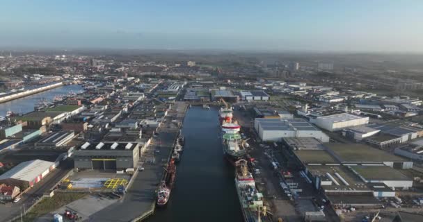 Ijmuiden 11Th December 2023 Netherlands Haringhaven Vissershaven Two Major Seaports — Stockvideo