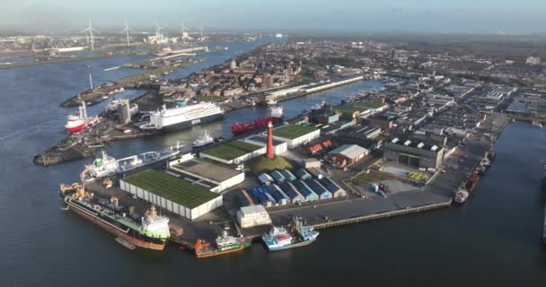 Ijmuiden Грудня 2023 Нідерланди Порт Іджмуейден Великий Порт Нідерландах Відомий — стокове відео