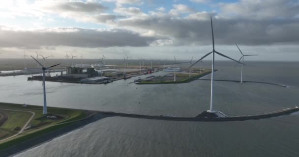 Eemshaven Havn Indgang Menneskeskabt Havn Der Bruges Til Industrielle Formål – Stock-video