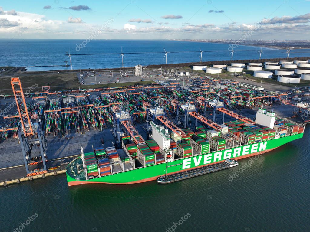 Rotterdam, 19th of January 2023, The Netherlands. From above Drone