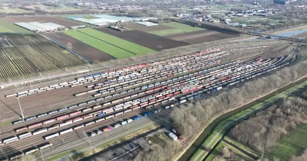 Discover Beauty Kijfhoek Train Emplacement Birds Eye View Captivating Aerial — Stok video