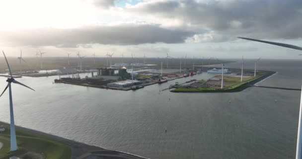 Large Scale Industrial Infrastructure Vast Sea Provide Impressive Backdrop Mix — Stockvideo