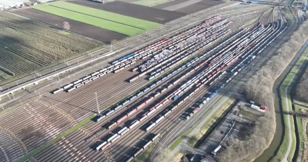 Take Virtual Tour Kijfhoek Train Emplacement Stunning Aerial Drone Video — Stockvideo