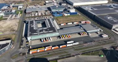 Nieuwegein, 8th of February 2023, The Netherlands. The high-tech world of postal delivery with an aerial drone video tour of PostNL Pakketten distribution center Nieuwegein.