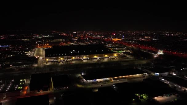 Nieuwegein Лютого 2023 Нідерланди Вночі Дистриб Юторський Центр Джамбо Ньєвегіні — стокове відео