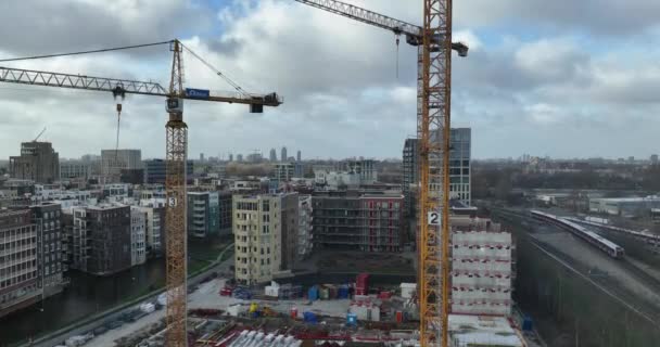 Diemen Lutego 2023 Holandia Budowa Budynku Mieszkalnego Eekholt Holland Park — Wideo stockowe