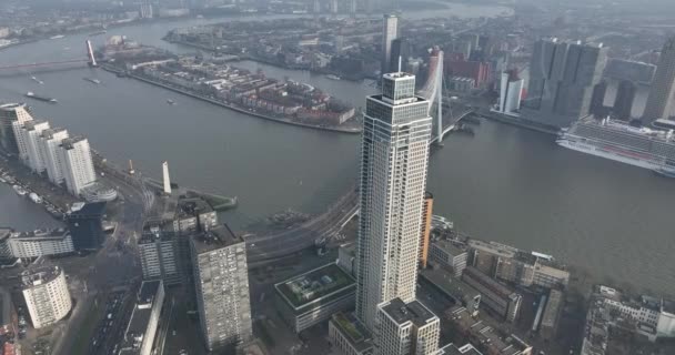 Roterdão Fevereiro 2023 Países Baixos Maravilhe Com Mistura Espetacular Arquitetura — Vídeo de Stock