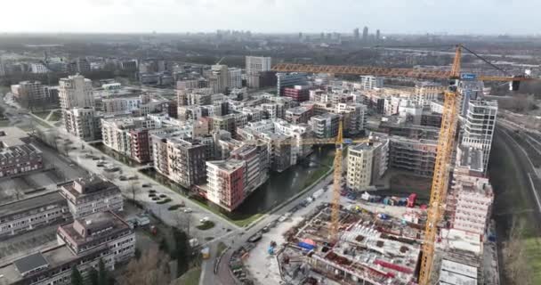 Diemen 5Th February 2023 Netherlands 하늘을 드론으로서 디멘에 건물을 건설하는 — 비디오