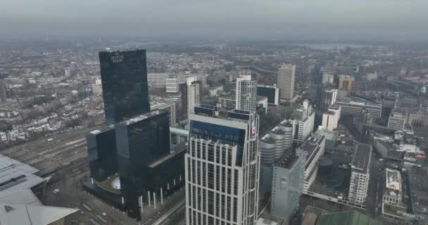 Rotterdam Febrero 2023 Países Bajos Experimente Impresionante Vista Del Edificio — Vídeo de stock