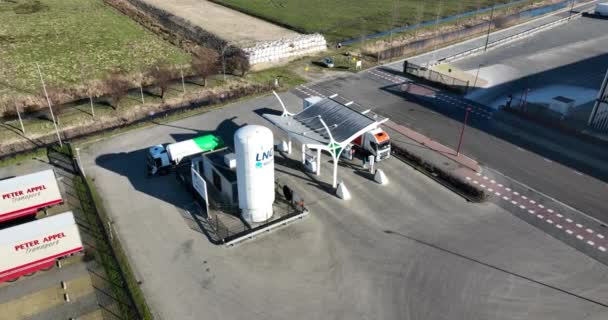 Nieuwegein February 2023 Netherlands 发现罗兰德液化天然气站的创新技术 在天然气储备和可持续运输之间提供重要联系 — 图库视频影像