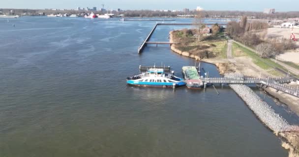 Amsterdam 13Th February 2023 Netherlands Breathtaking Drone Video Ferry Departing — Vídeo de Stock