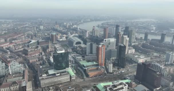 Rotterdam Lutego 2023 Holandia Poznaj Tętniące Życiem Centrum Rotterdamu Nowej — Wideo stockowe