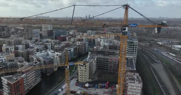 Diemen Şubat 2023 Hollanda Diemen Deki Bir Inşaat Alanının Hava — Stok video