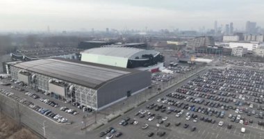 Rotterdam, 15th of February 2023, The Netherlands. A stunning drone video showcasing the scale and grandeur of Ahoy Rotterdam, capturing the venues iconic architecture and impressive facilities from