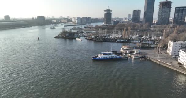 Amszterdam 2023 Február Hollandia Nézd Meg Tömegközlekedés Nyüzsgését Mozgását Akció — Stock videók