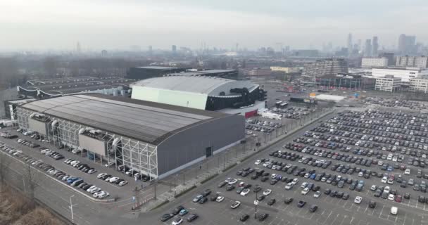 Rotterdam Февраля 2023 Нидерланды Потрясающее Видео Дрона Демонстрирующее Масштаб Величие — стоковое видео