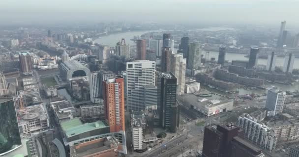 Rotterdam Lutego 2023 Holandia Doświadcz Pięknej Mieszanki Starych Nowych Wznosząc — Wideo stockowe