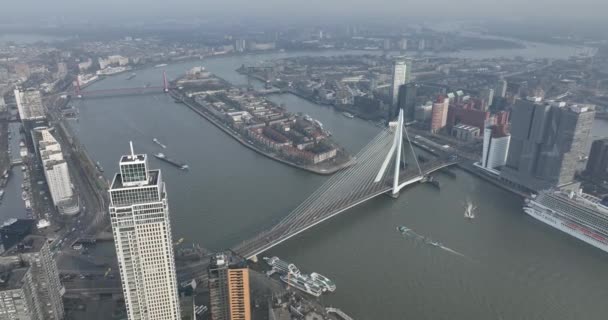 Rotterdam 15Th February 2023 Netherlands Awe Inspiring Aerial Drone Video — Stock Video