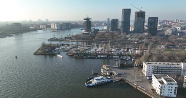 Amszterdam 2023 Február Hollandia Vegyük Lenyűgöző Kilátás Nyílik Amszterdam Vízi — Stock videók