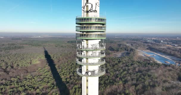 Towering Hilversum Broadcasting Tower Providing Uninterrupted Coverage Radio Broadcasting Netherlands — Wideo stockowe