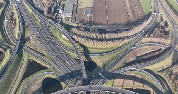See Seamless Integration Urban Infrastructure Transportation Aerial View Ridderkerks Busy — Stockvideo