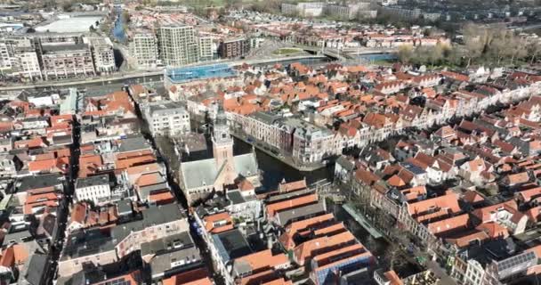 Experience Hustle Bustle Alkmaars Market Square Bustling City Center Aerial — Vídeo de Stock