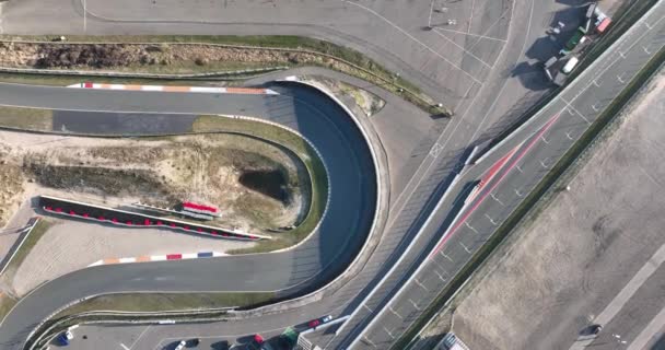Adrenalina Del Circuito Zandvoort Traída Vida Través Impresionantes Imágenes Aéreas — Vídeos de Stock