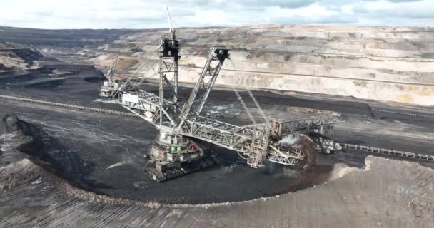 Hambach Mart 2023 Almanya Geniş Bir Açık Maden Ocağından Linyit — Stok video