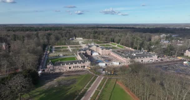 Stunning Aerial Views Historic Paleis Het Loo Showcasing Its Grandeur — Stock Video