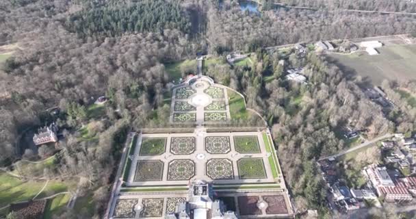 Soar Acima Het Loo Palace Seus Jardins Impecavelmente Cuidados Testemunhar — Vídeo de Stock