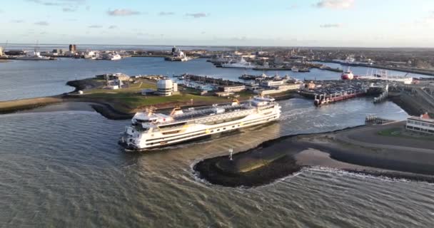 Den Helder Februari 2023 Nederländerna Fascinerande Flygbild Det Marina Landskapet — Stockvideo