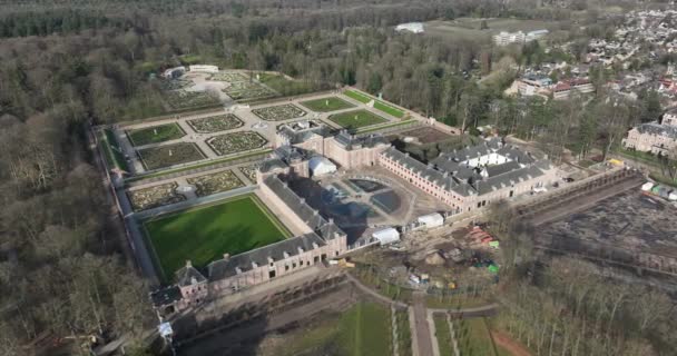 Explore Historic Significance Paleis Het Loo Aerial Top Drone Video — Stock Video