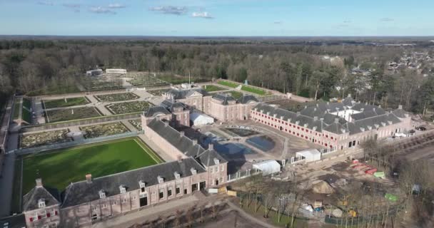 Take Stunning Beauty Paleis Het Loo Unique Perspective Top Drone — Stock Video