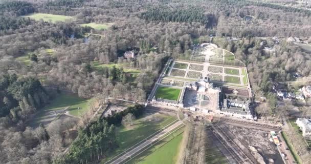 Зверніть Увагу Знаменитий Королівський Палац Апельдорні Нідерланди Вражаючі Сади Бароко — стокове відео