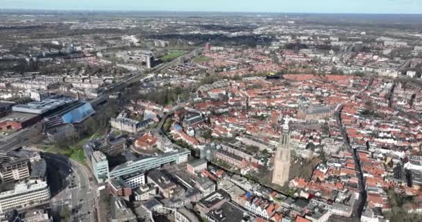 Amersfoort Güzelliğini Büyüleyici Dron Videosuyla Yeni Bir Perspektiften Yaşayın Şehrin — Stok video