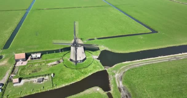 周围的投标者 一个人工建造的低洼地 是荷兰土地开垦专家的证明 — 图库视频影像