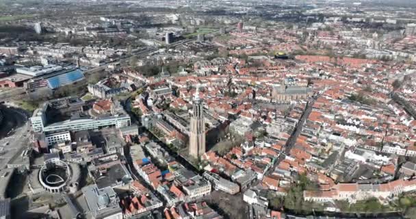 Fly High Historic City Center Amersfoort Captivated Its Rich Heritage — Stock Video