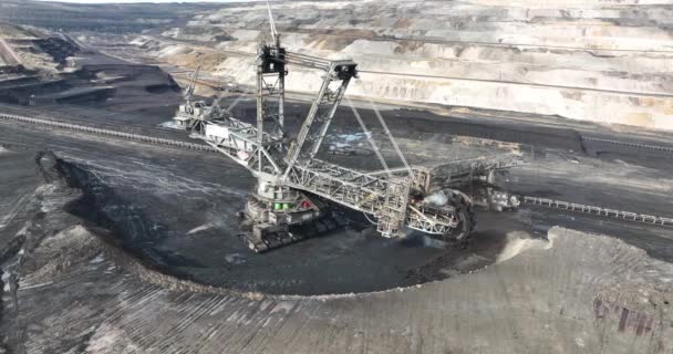 Browncoal Mine Machine Mina Carvão Browncoal Céu Aberto — Vídeo de Stock