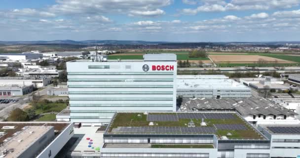 Schwieberdingen Abril 2023 Alemanha Robert Bosch Gmbh Construção Empresa Logotipo — Vídeo de Stock