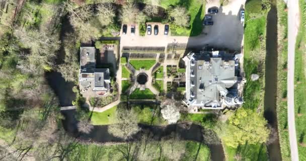 Atemberaubende Drohnenaufnahmen Des Schlosses Zwaanwijck Die Den Königlichen Charme Das — Stockvideo