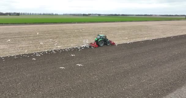 Une Vidéo Drone Agronomie Montre Une Scène Agricole Agriculteur Utilise — Video