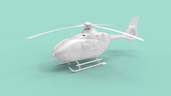 Weergave Van Een Moderne Helikopter Geïsoleerd Lege Ruimte Achtergrond Studioachtergrond — Stockfoto