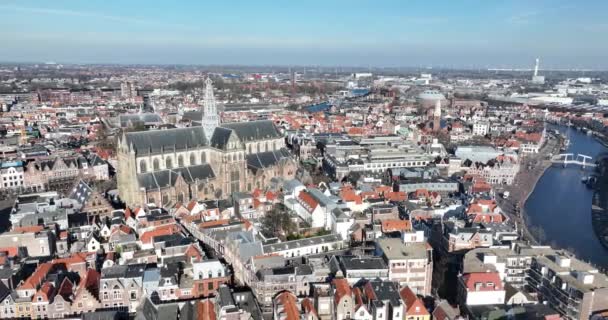 Haarlem Holanda Centro Cidade Alguns Marcos Emblemáticos — Vídeo de Stock