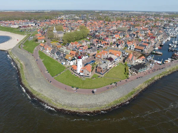 Linha Costeira Urk Vista Cidade Holanda Vista Aérea Drones — Fotografia de Stock