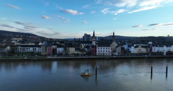 Koblenz Eski Kenti Ren Nehri Nde Moselle Ağzında Yer Alan — Stok video